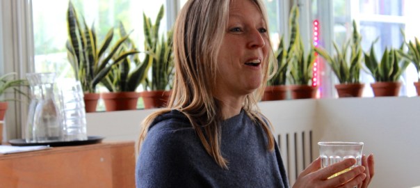 Lynn Shore teaching how to do organoleptic tasting at Mediamatic Amsterdam